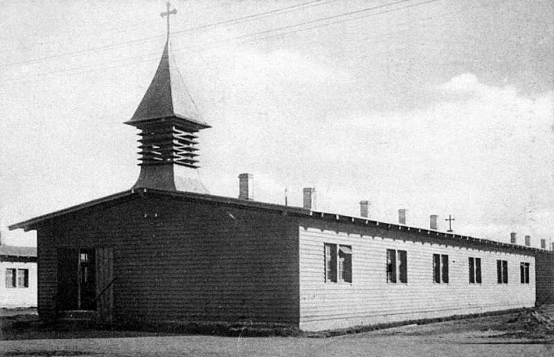 Ansicht der Barackenkirche um 1916